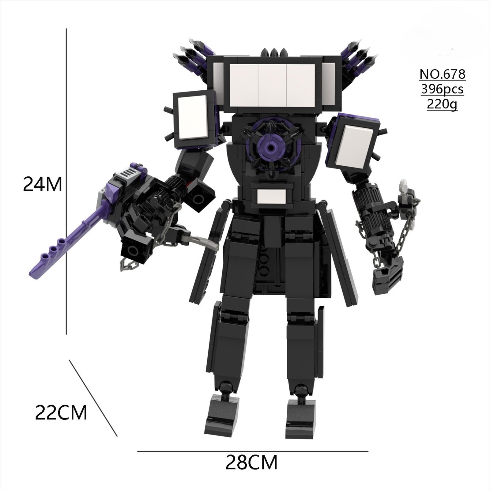 Skibid Toilet TV Man Action Figure Building Blocks Set - Titan TV Man, Toilet Titan & Knife Chain TV Man Multiverse Series - Creative Construction Toy for Kids & Collectors - Perfect for Role Play, Display & Gift Giving