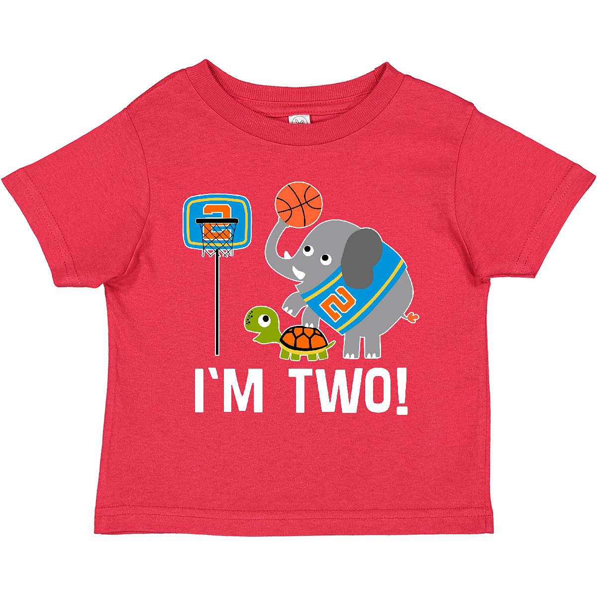 Inktastic Basketball 2nd Birthday T-Shirt for 2 Year Old Boys & Girls - Cute Toddler Basketball Party Outfit for Birthday Celebrations & Sports Events