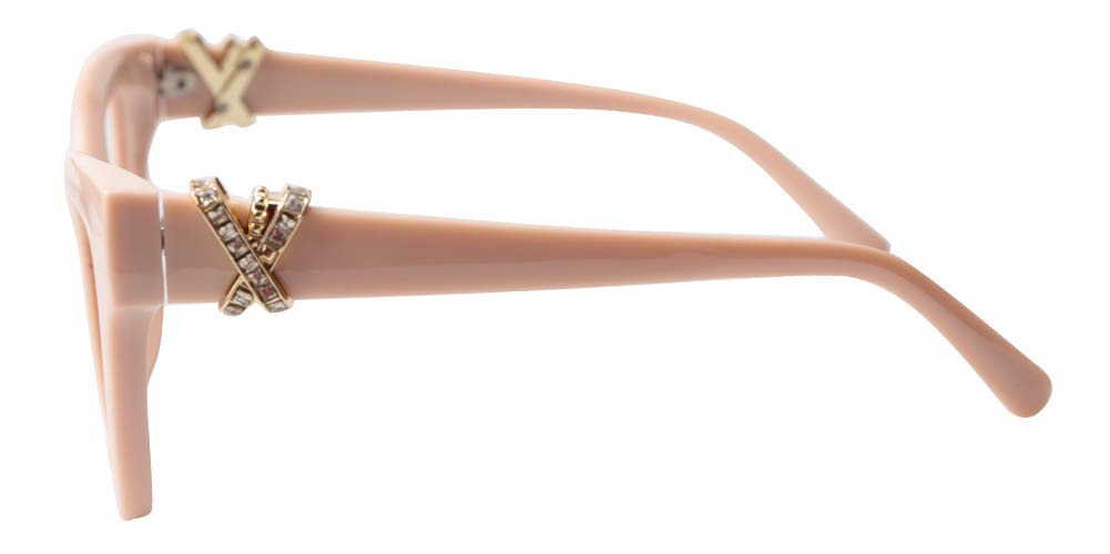 SOOLALA Blue Light Blocking Reading Glasses for Women - Stylish Butterfly Frame with Shiny Rhinestones - Perfect for Computer Work, Reading & Fashion Accessories