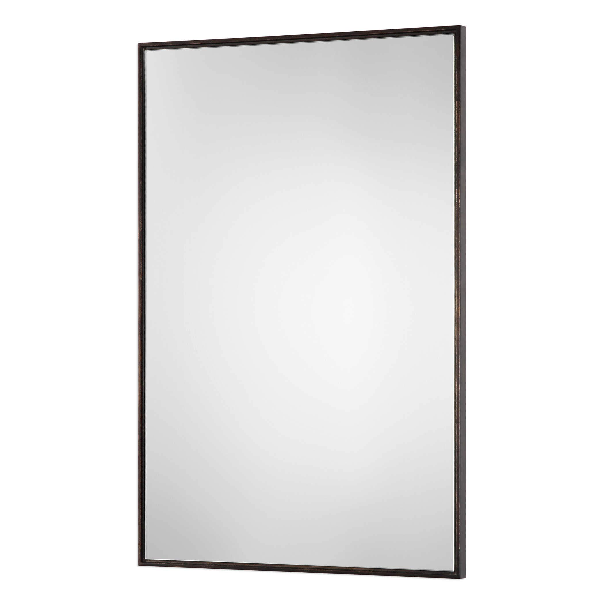 Spinner Moss & Fig Metro Contemporary Oil Rubbed Bronze Wall Mirror - 24x36 Inch Rectangle Glass Panel with Bronze Frame - Perfect for Living Room, Bedroom, or Entryway Decor