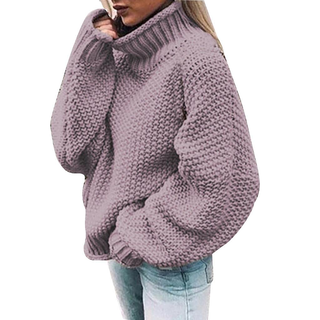Women's Ribbed Knit Turtleneck Sweater - Winter Pullover Sweatshirt & Jumper Top for Casual Wear, Office & Outfits