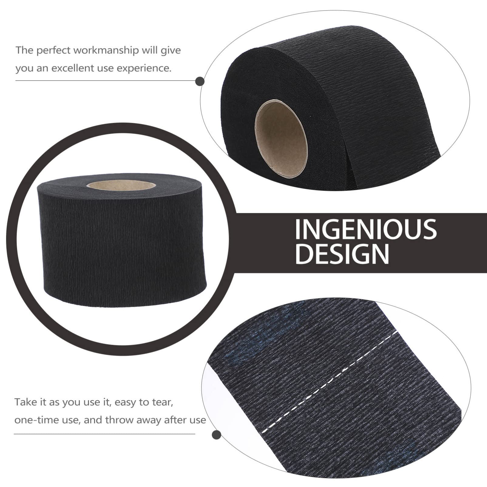 Barber Neck Strips - 4 Rolls Soft Stretchy Absorbent Hair Cutting Neck Paper Wraps for Professional Salon & Home Haircuts | Disposable Barber Neck Protection for Clean & Hygienic Grooming Services