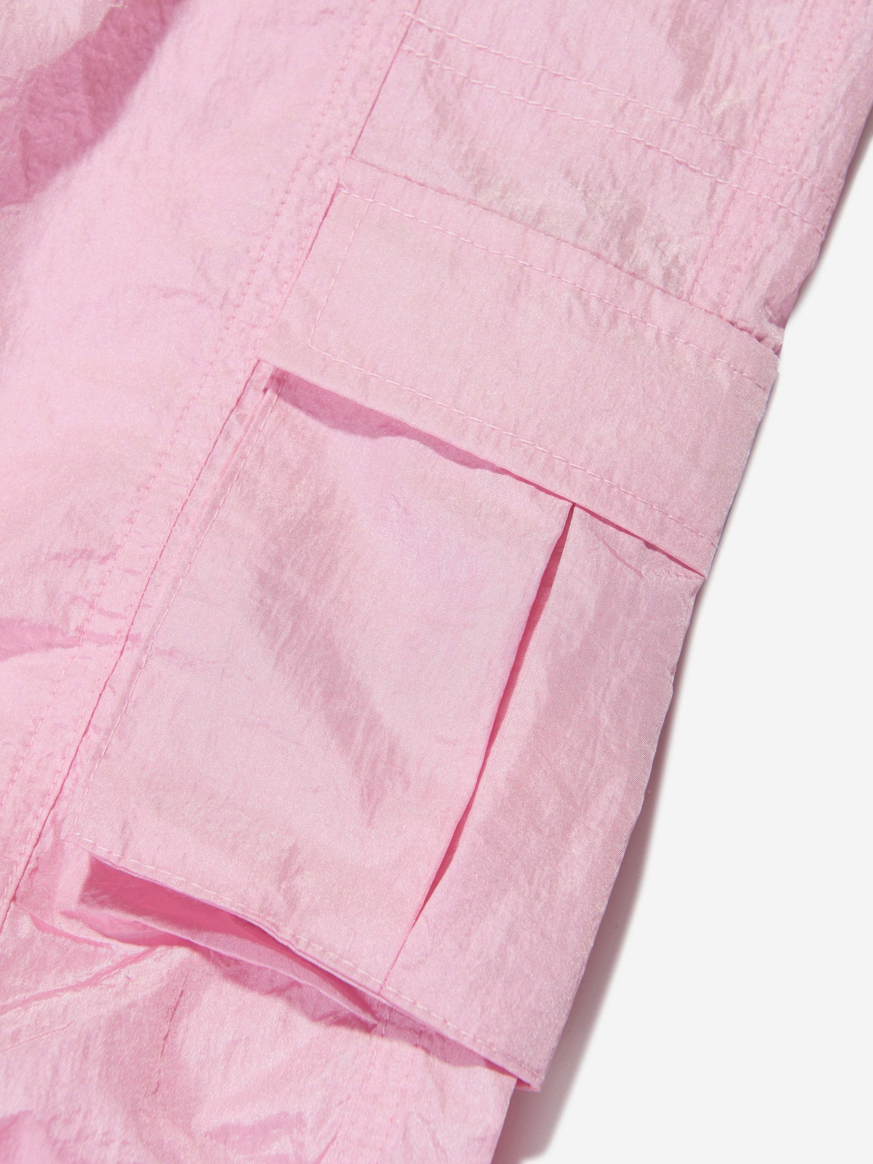 AY by AYLA Girls' Pink Nylon Cargo Pants - Stylish & Comfortable Outdoor Play & School Wear for Active Kids