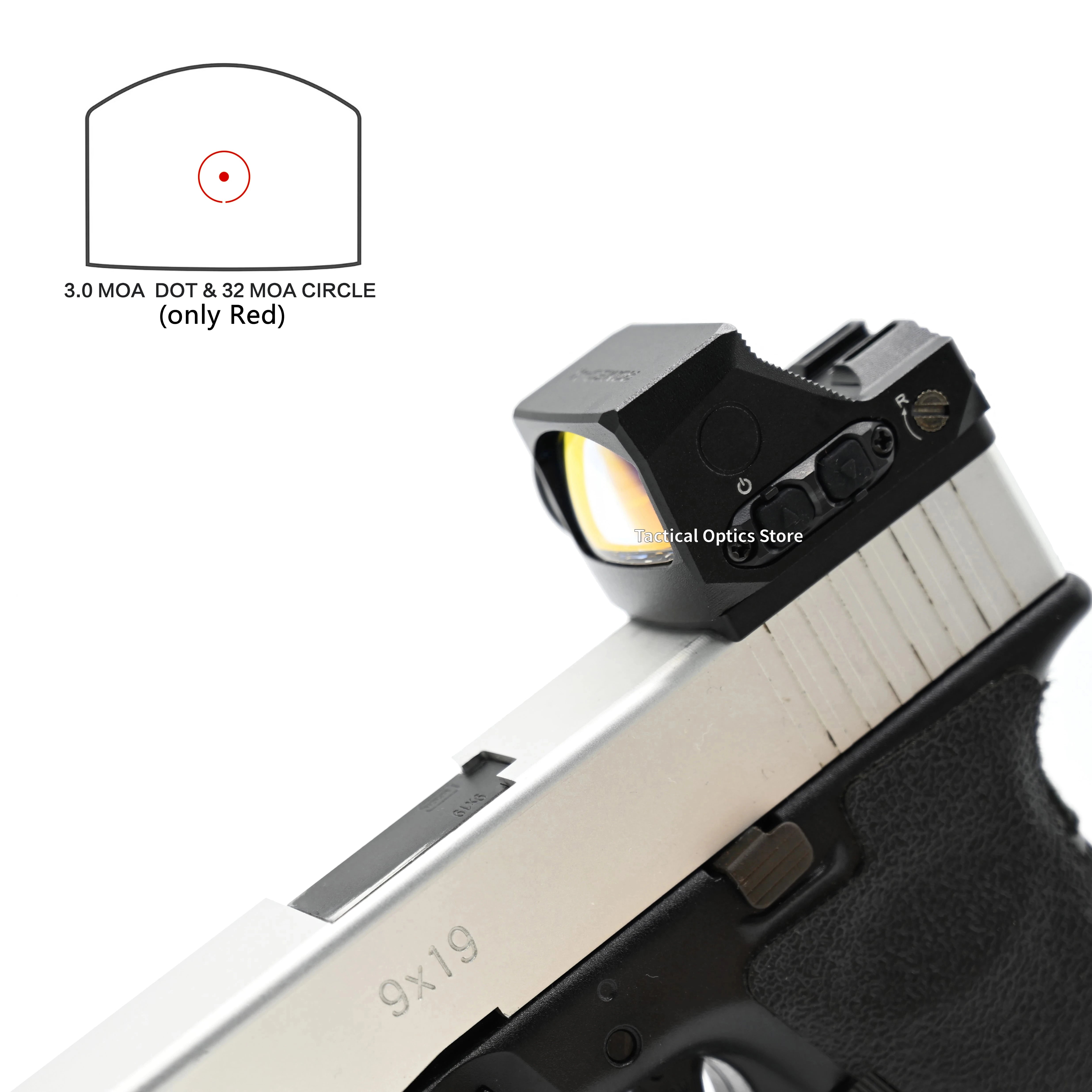 Tactical RX Compact Red Dot Sight for Pistols & Rifles - Aluminum Reflex Sight with 10 Brightness Settings | Perfect for Home Defense, Hunting & Target Shooting
