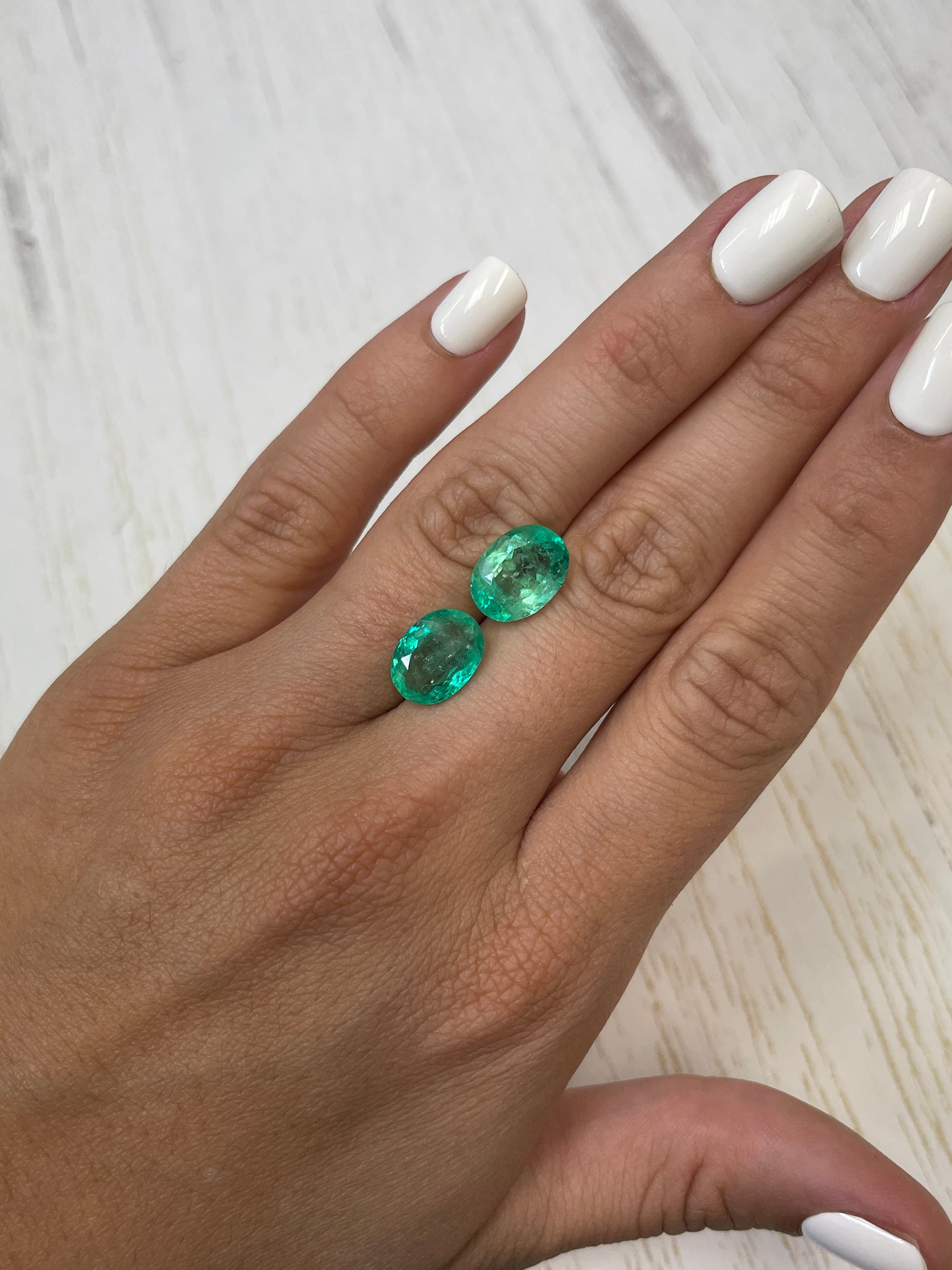 13x9 Oval Cut Colombian Loose Emeralds - 9.02tcw Matching Pair for Jewelry Making, Engagement Rings & Luxury Gifts