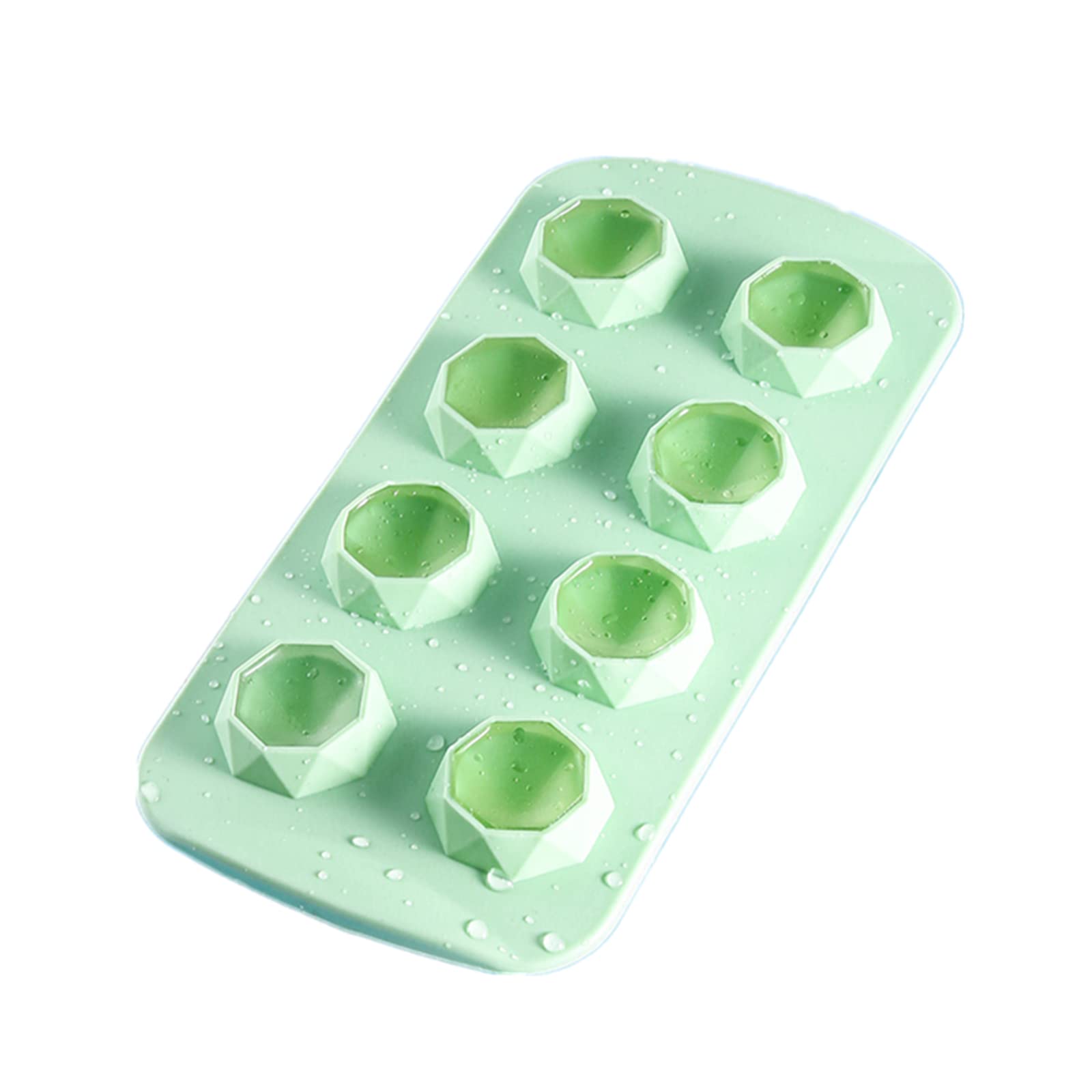 Premium Silicone Heart Ice Cube Tray - Diamond Honeycomb Whiskey Ice Molds, Reusable & BPA-Free - Perfect for Cocktails, Bourbon, Scotch & Home Bars (Cyan)