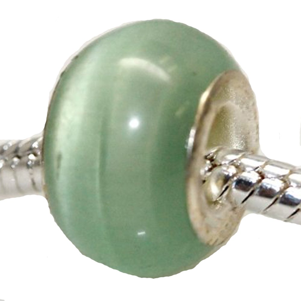 Sparkling Cat's Eye Glass European Beads for Snake Chain Bracelets - Elegant Jewelry for Women, Party Wear & Gift Giving