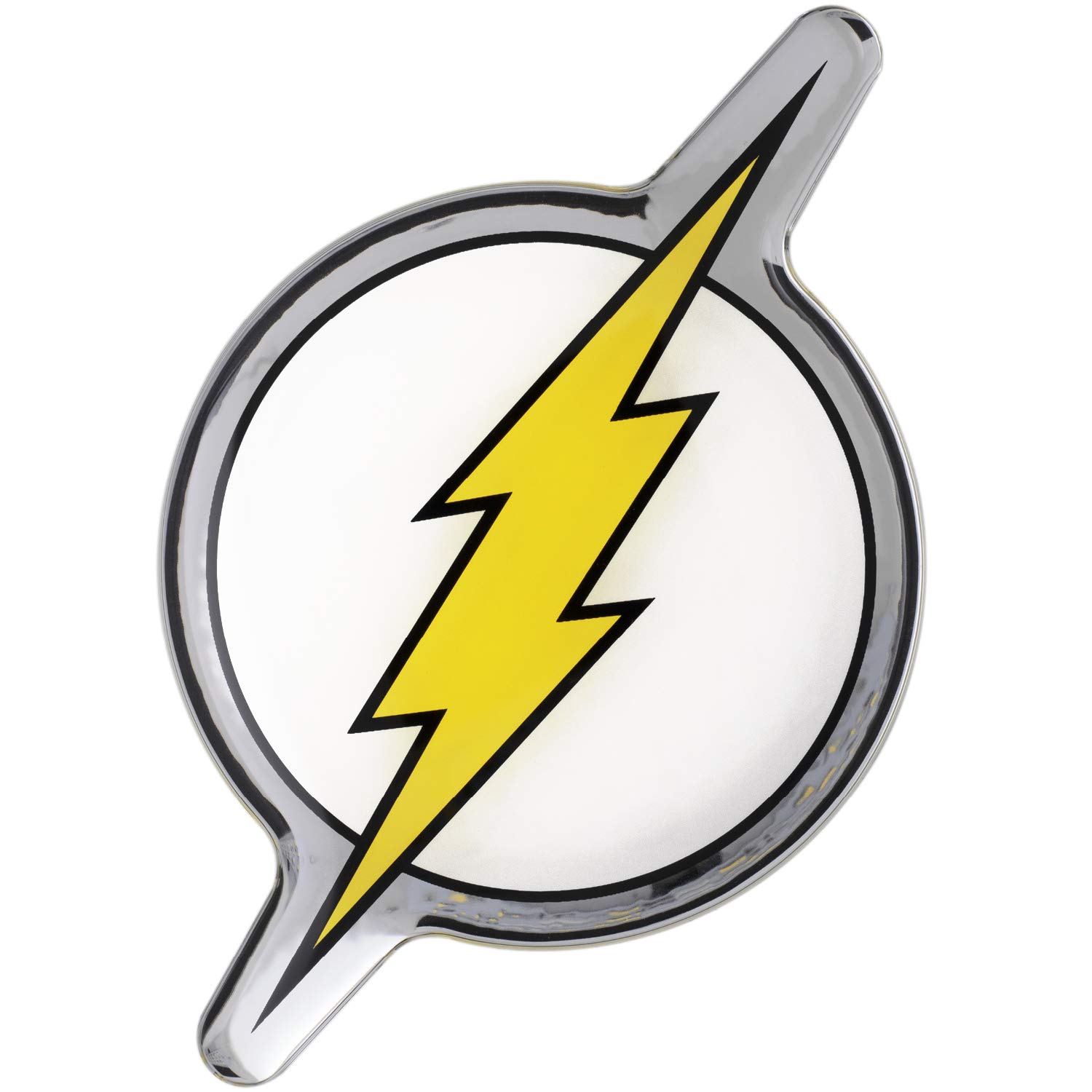 DC Comics Heroes and Villains Chrome Emblem Decal - Classic Flash Logo Car Badge for Vehicles, Laptops & Collectibles | Superhero Fan Accessories for Cars, Motorcycles, Gifts & Decor
