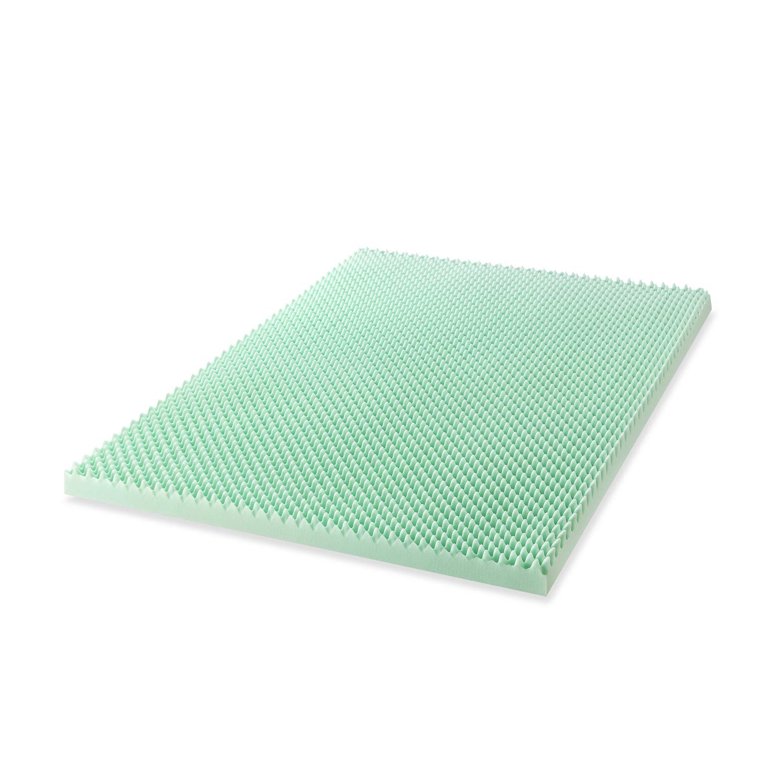 3 Inch Egg Crate Memory Foam Mattress Topper with Aloe Infusion - Queen Size, CertiPUR-US Certified, Cooling & Pressure Relief | Perfect for Back Pain Relief, Guest Beds & Dorm Room Comfort