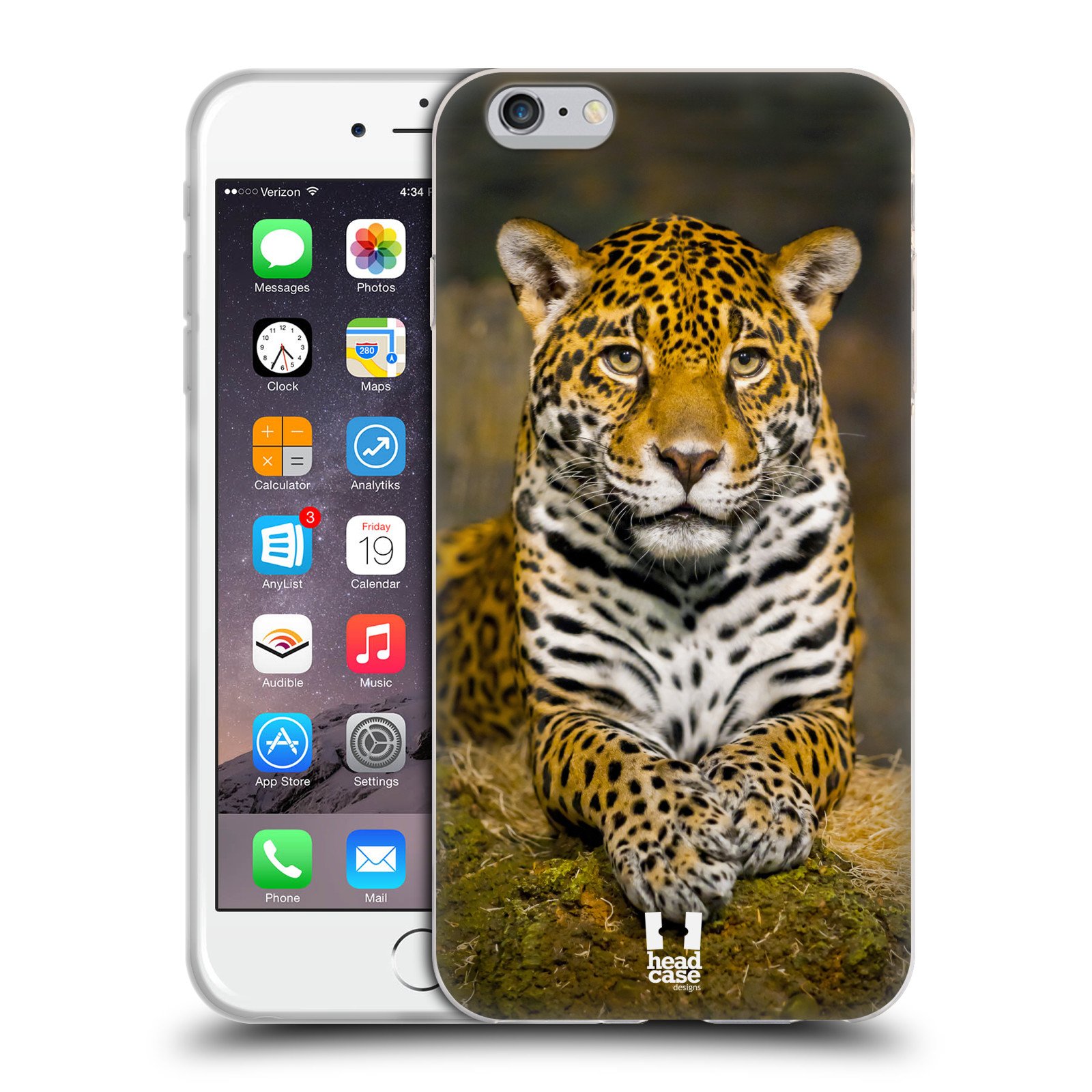 Head Case Designs Adult Female Jaguar Famous Animals Soft Gel Case - Durable Protective Cover for Apple iPhone 6 Plus/6s Plus - Perfect for Outdoor Adventures & Daily Use