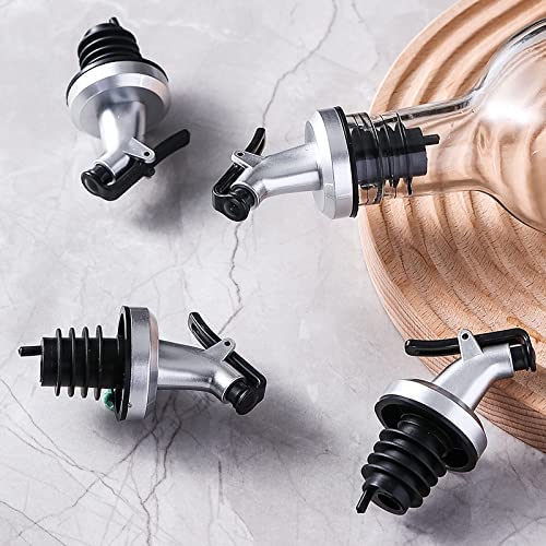 5 Pack Oil Spouts - Leakproof Olive Oil & Vinegar Dispenser with Tube Brush - Perfect for Salad Dressing, Cooking, BBQ & Kitchen Use