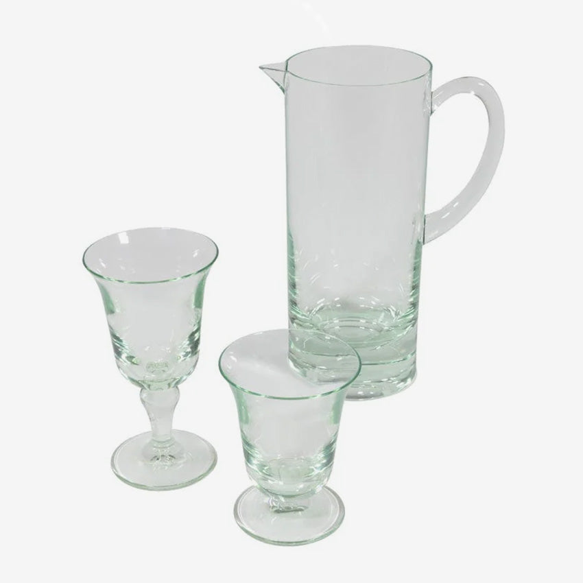 Stylish Caspari Acrylic Tall Pitcher - 32oz Clear Plastic Beverage Dispenser for Lemonade, Iced Tea & Cocktails - Perfect for Parties, Weddings & Outdoor Gatherings