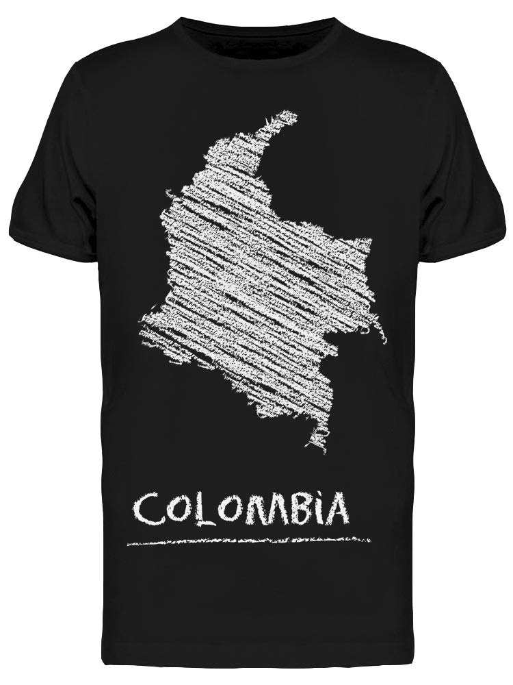 Smartprints Colombia Sketch Country T-Shirt for Men - Comfortable Cotton Graphic Tee for Casual Wear, Travel & Street Style