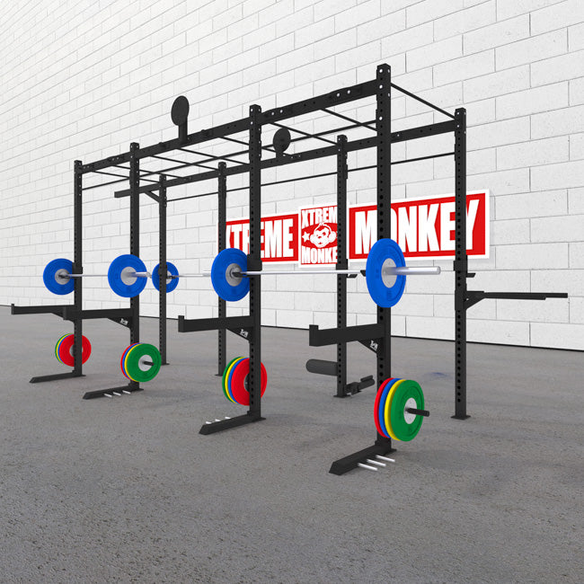 XM Fitness 14 4 Free Standing Fully Loaded Rig - Heavy Duty Power Rack for Home Gym Strength Training - Perfect for CrossFit, Weightlifting & Functional Fitness Workouts