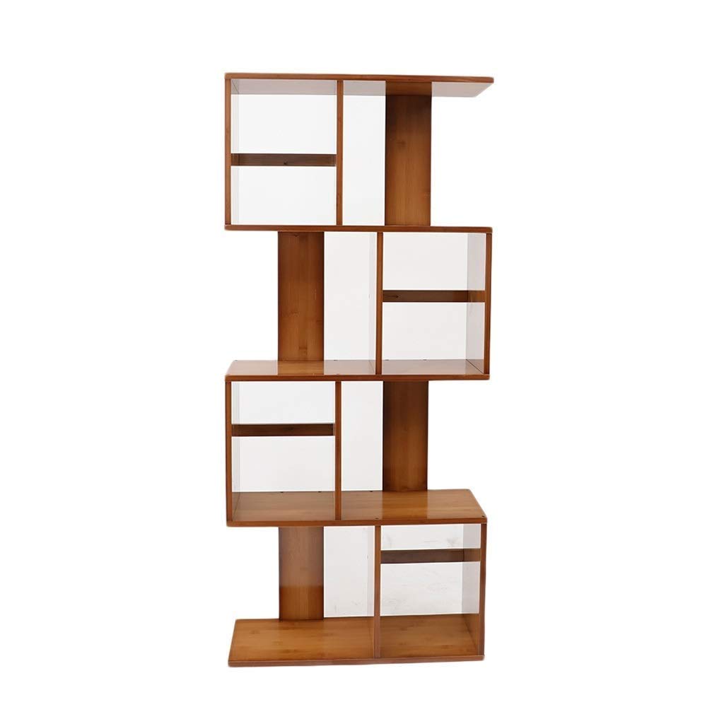 4-Tier Bamboo Bookshelf - Free Combination Student & Home Bookcase for Living Room, Bedroom - Storage for Books, Magazines, Photo Frames & Decor - Perfect for Dorm, Office & Small Space Organization