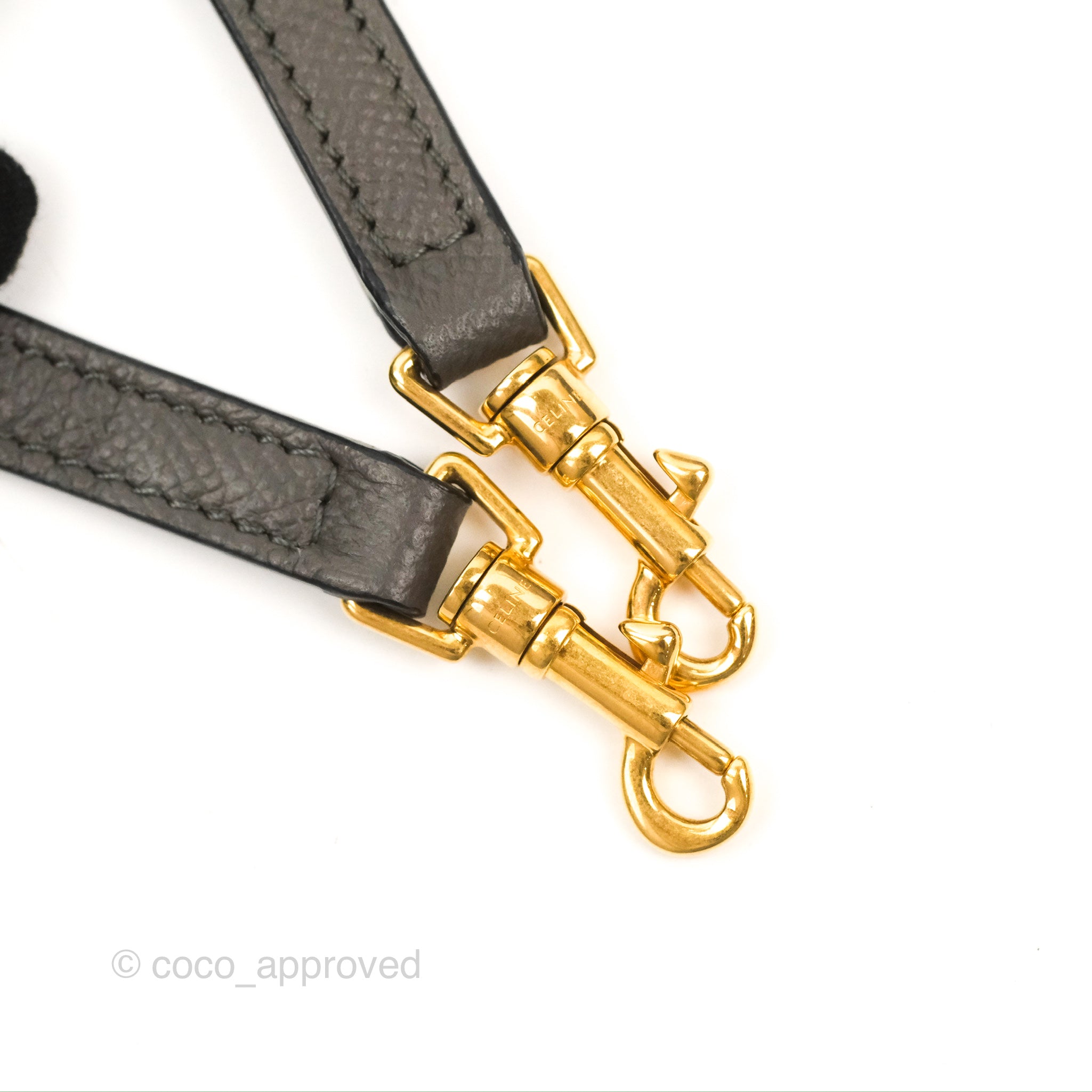 Celine Nano Belt Bag in Grey Grained Calfskin with Gold Hardware - Perfect for Everyday Use, Work & Travel