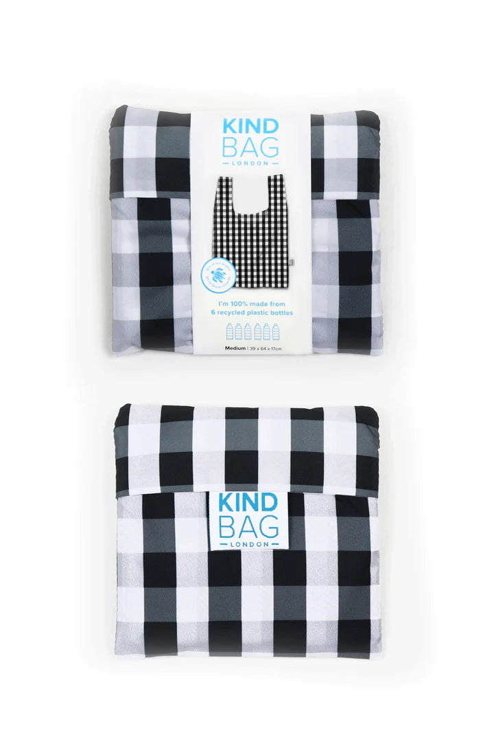 Stylish Gingham Medium Reusable Shopping Bag - Eco-Friendly Grocery Tote for Farmers Market, Beach & Daily Use