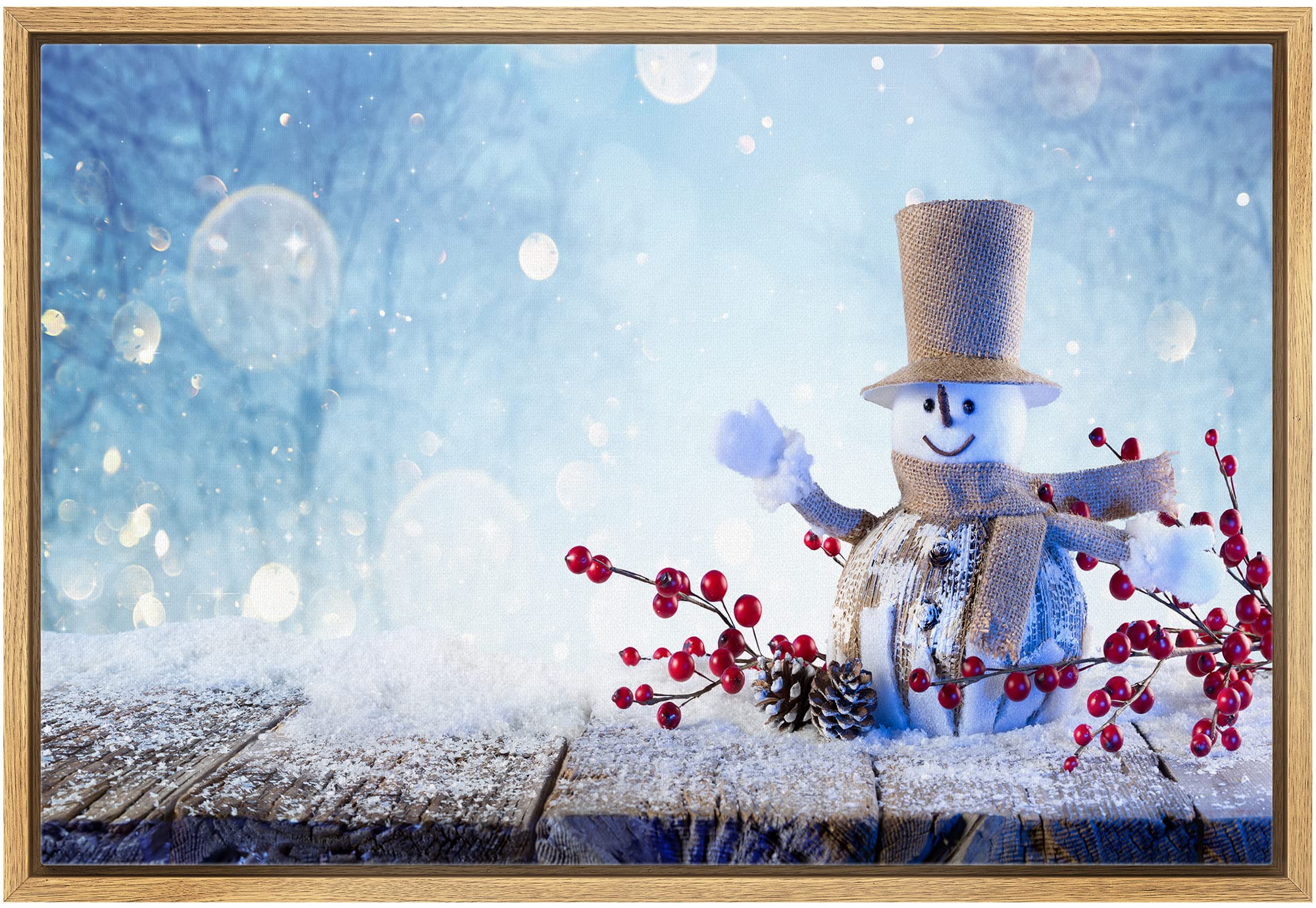 Wall26 Framed Canvas Wall Art - Merry Christmas Pictures, Home Wall Decorations for Bedroom, Living Room, Office, Canvas Prints - 16