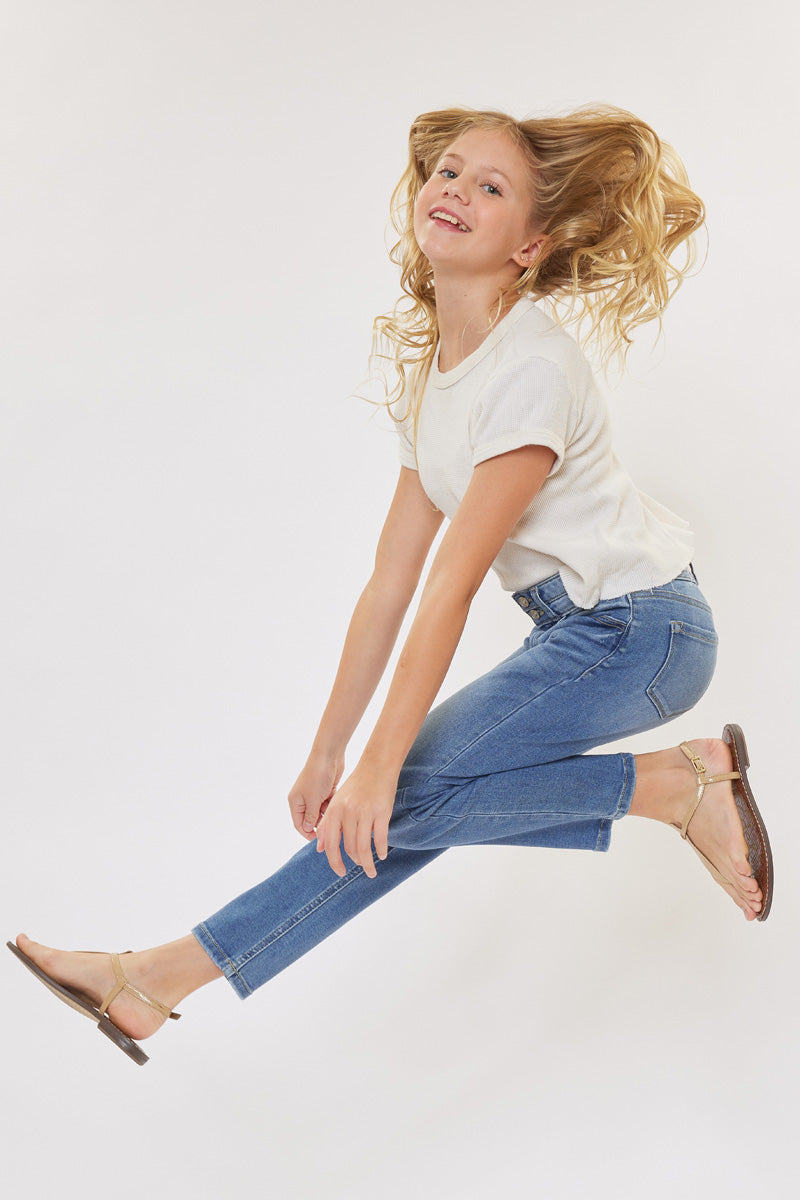 Dream High Rise Mini Straight Leg Jeans for Kids - Stylish & Comfortable Denim Pants for School, Play & Everyday Wear