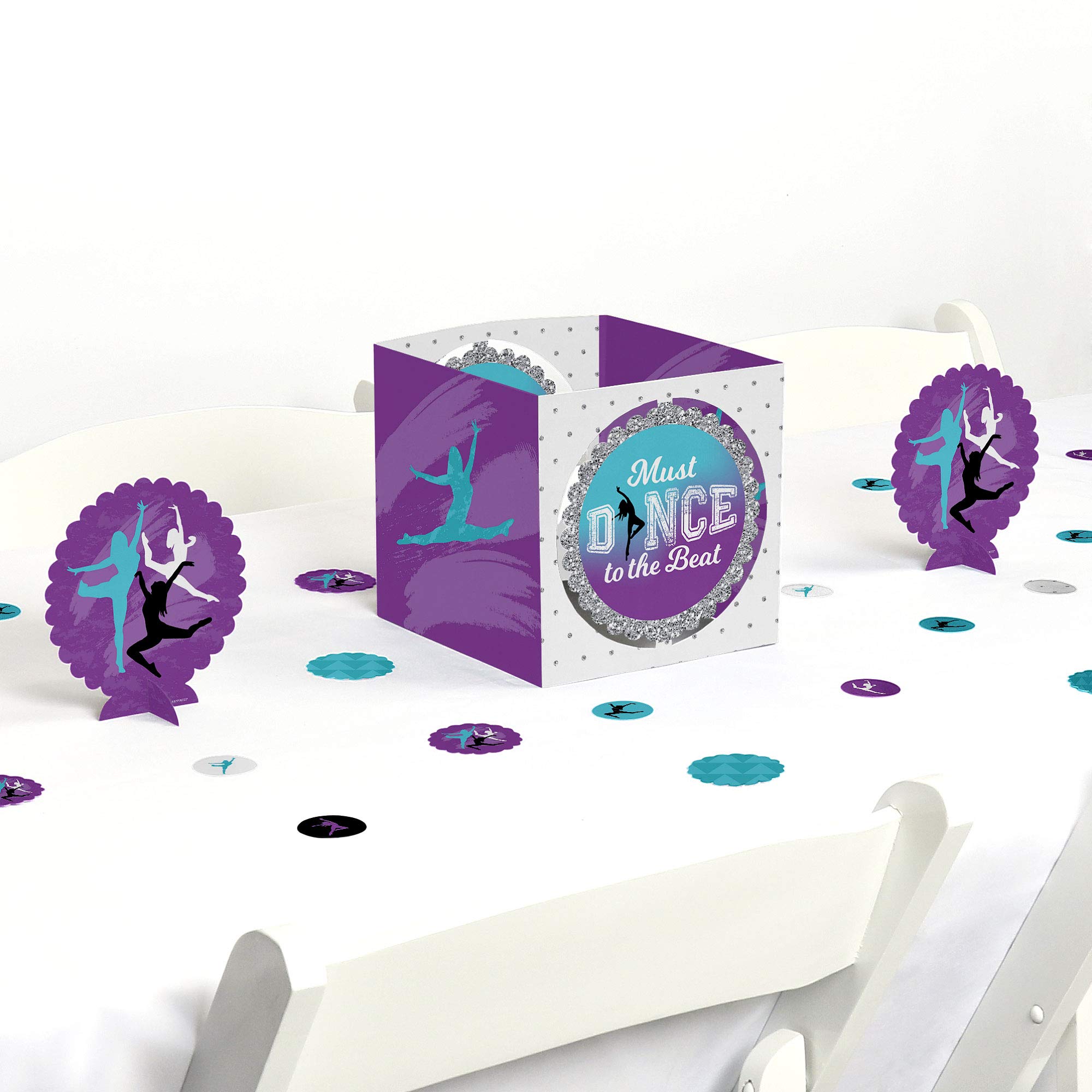 Big Dot of Happiness Must Dance to the Beat - Dance Party Decorations Kit for Birthday, Centerpiece & Table Decor - Kids, Teens & Adults Dance Recital Supplies - Perfect for School Events, Celebrations & Home Parties