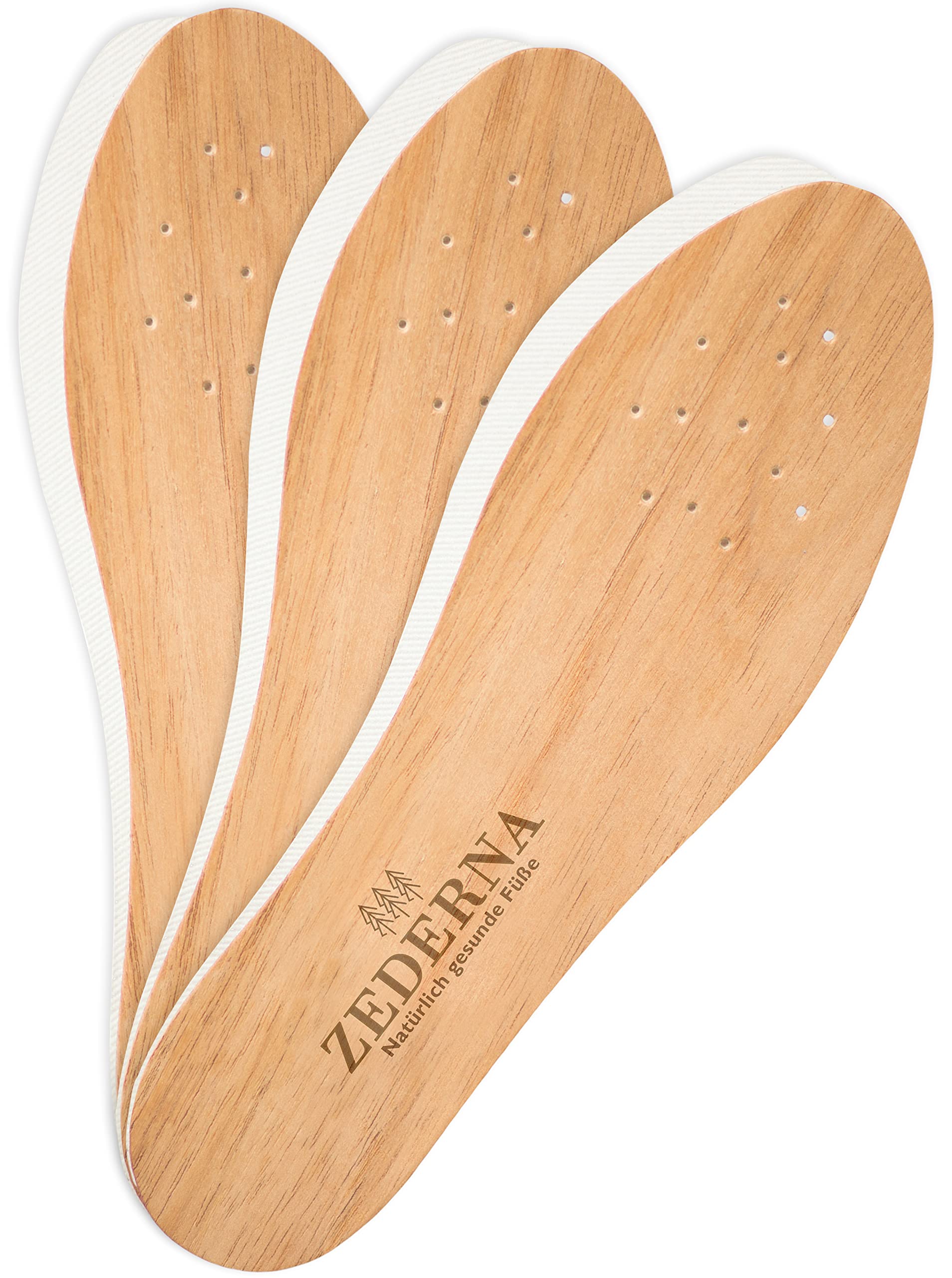 Premium Cedar Wood Shoe Insoles for Men & Women - 3 Pairs Natural Foot Odor Eliminator Inserts | Highly Effective Sweat & Shoe Odor Absorber | Anti-Sweaty Feet Deodorant Cedar Soles | Available in 14 Sizes | Perfect for Gym Shoes, Work Boots & Daily Wear
