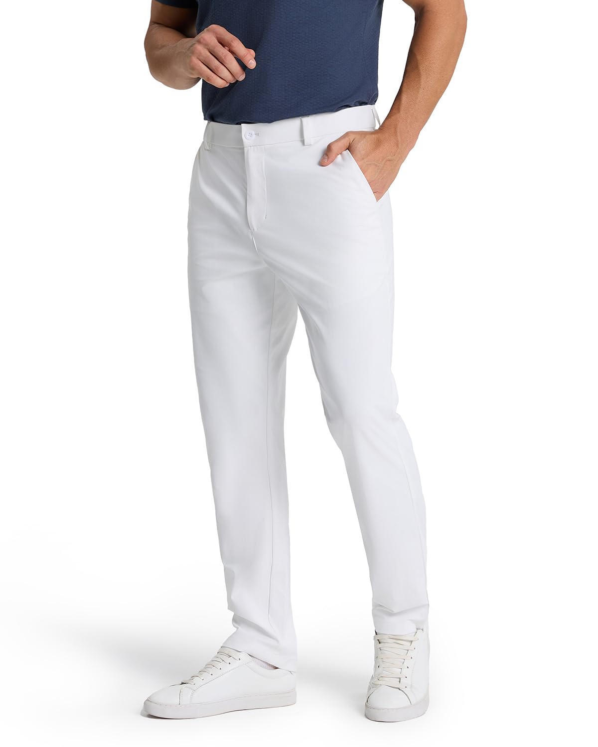 **Men's Classic Fit Golf Pants - Stretch Work & Dress Pants 30'' 32'' 34'' - Lightweight Casual Pants with Pockets for Office, Golf & Travel**