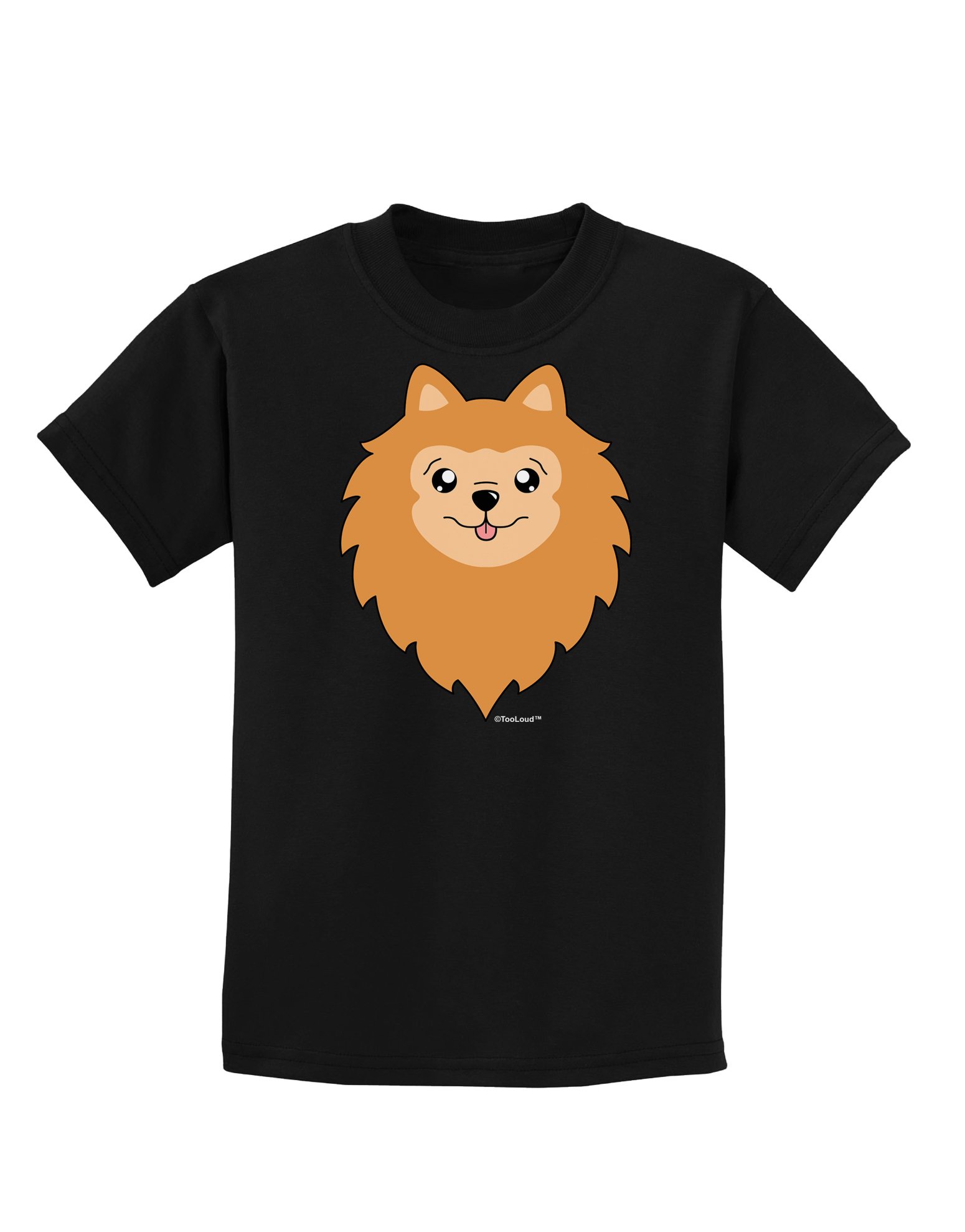 Stylish Cute Pomeranian Dog Graphic Dark T-Shirt for Kids & Children | Soft Cotton Tee for Playdates, School & Casual Outfits