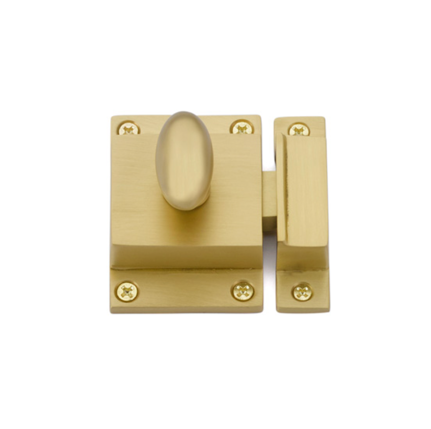 Luxury Satin Brass Cabinet Latch - Elegant Hardware for Kitchen, Bathroom & Furniture - Perfect for Drawers, Cupboards & DIY Home Decor Projects