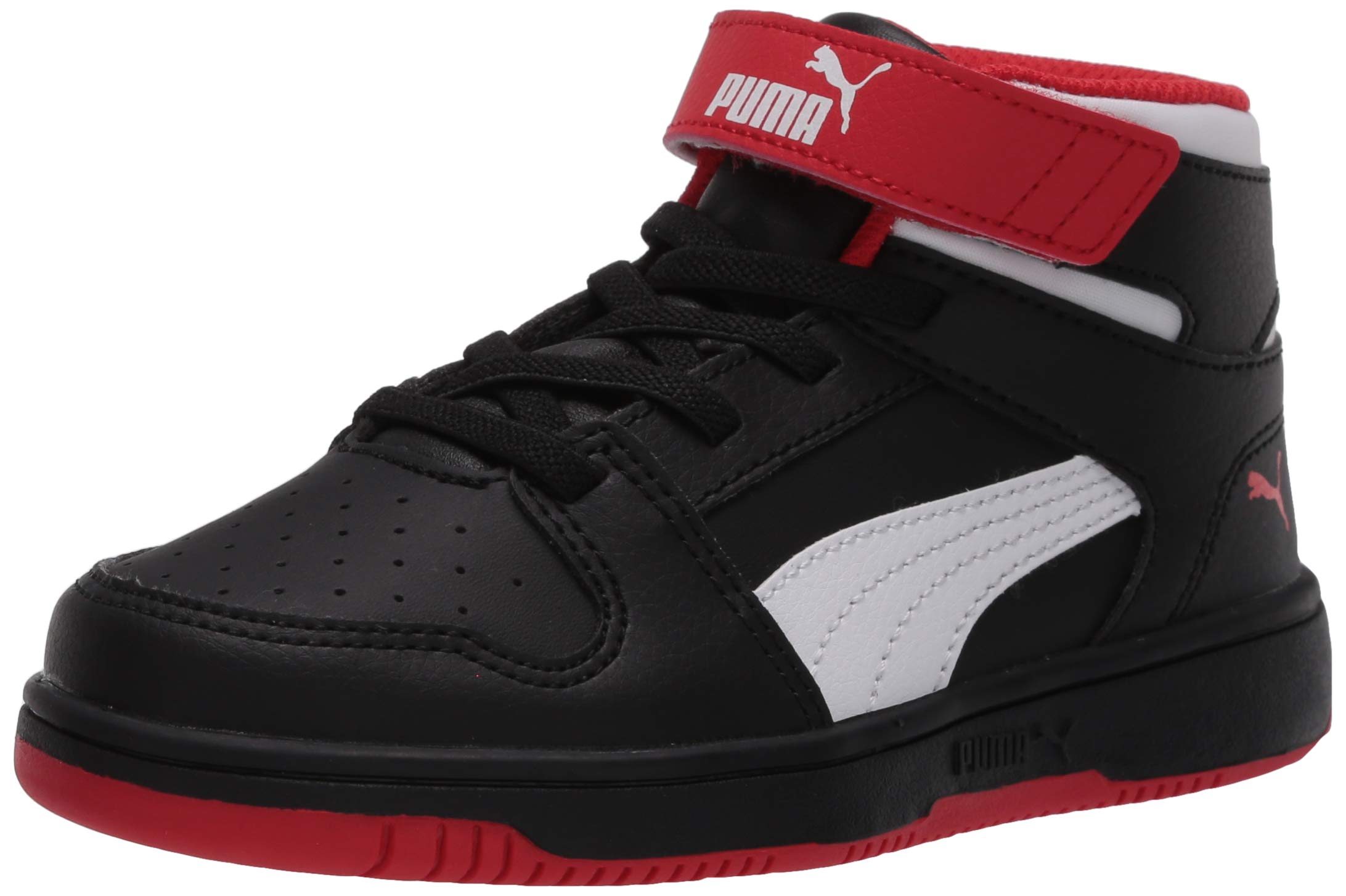 PUMA Kids' Rebound Layup Velcro Sneakers - Lightweight Basketball Shoes for Boys & Girls - Perfect for School, Playground & Sports Activities