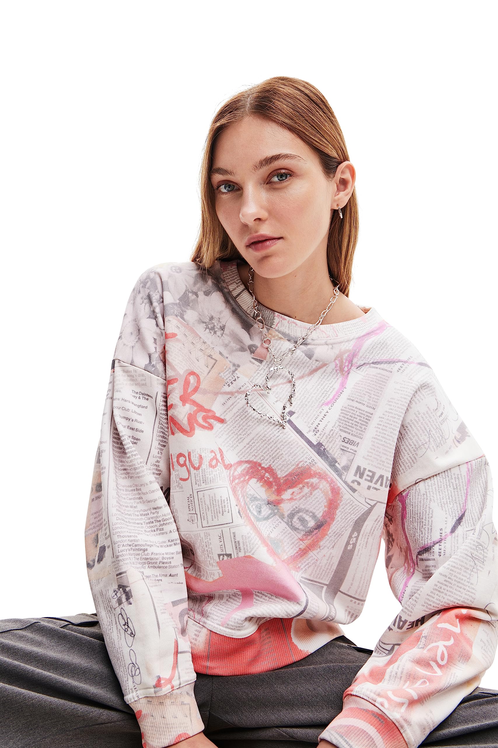 Desigual Women's Long Sleeve Knit Sweater - Soft Comfortable Pullover for Casual Wear, Office & Fall Outfits