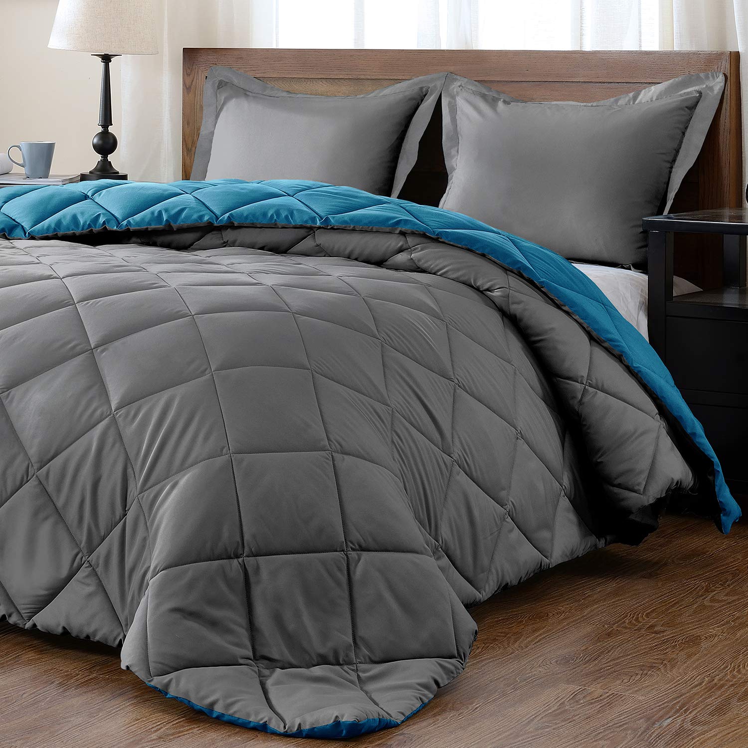 Reversible Down Alternative Comforter Set - 3 Piece Full XL (84