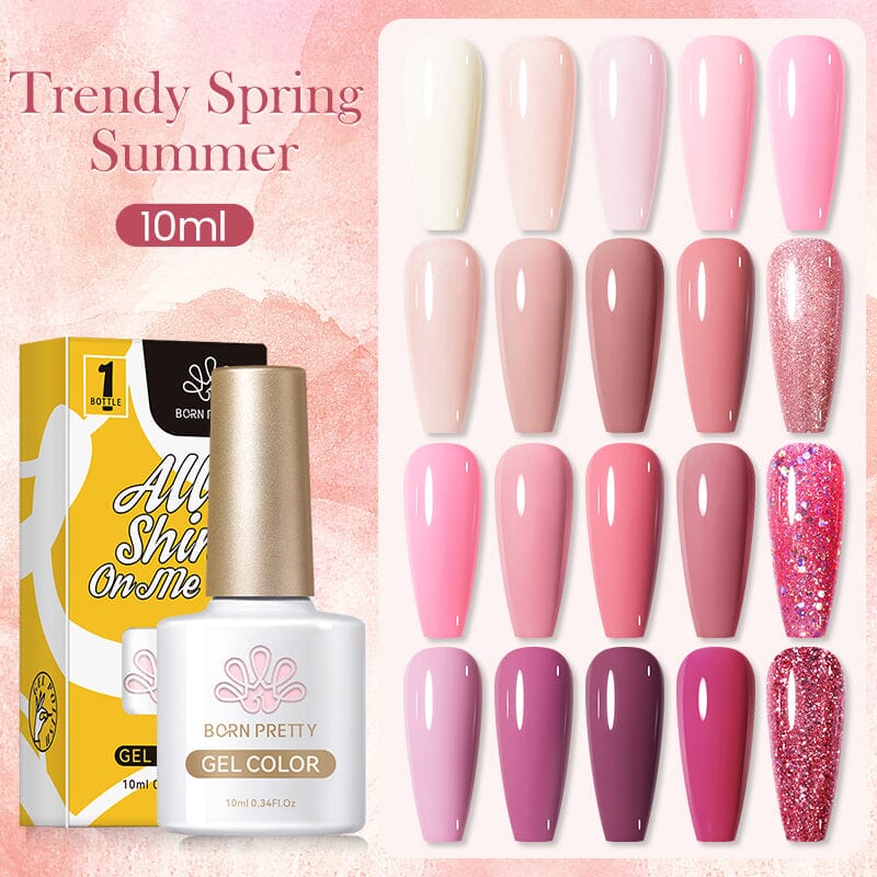 Trendy Spring Summer Gel Nail Polish Set - 10ml Long Lasting UV LED Soak Off Glossy & Matte Colors - Perfect for Manicures, Pedicures, and Nail Art Designs