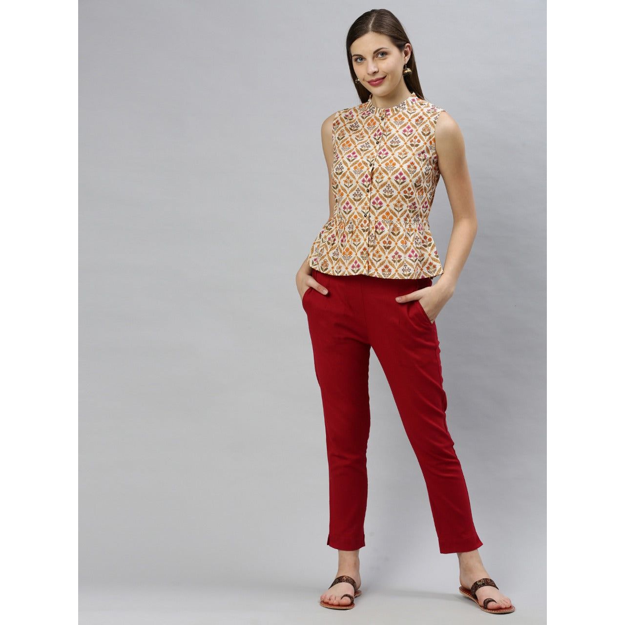 Women's Sleeveless Short Kurti Top - Stylish Cotton Summer Tunic for Casual Wear, Festivals & Boho Outfits