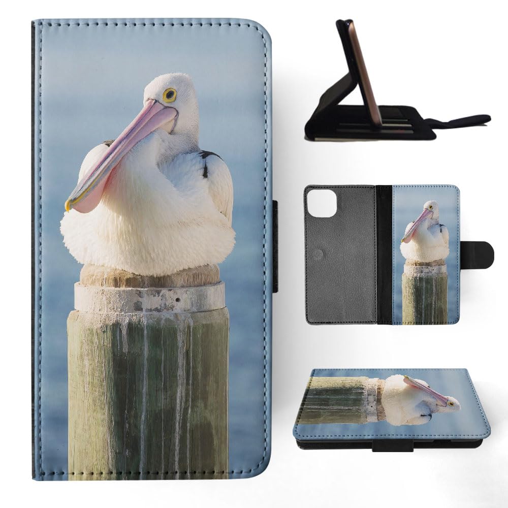 Pelican Large Water Bird #3 FLIP Wallet Phone Case for Apple iPhone 15 Plus - Durable Protective Cover with Card Slots | Perfect for Travel, Work & Everyday Use