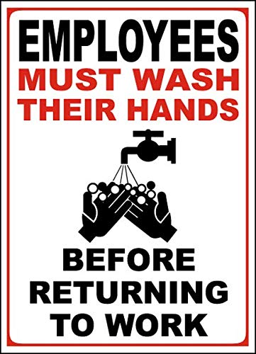 Vinyl Safety & Warning Stickers Bundle - Warehouse Signs, Employees Must Wash Hands Sticker 4-10 Pack (3.5