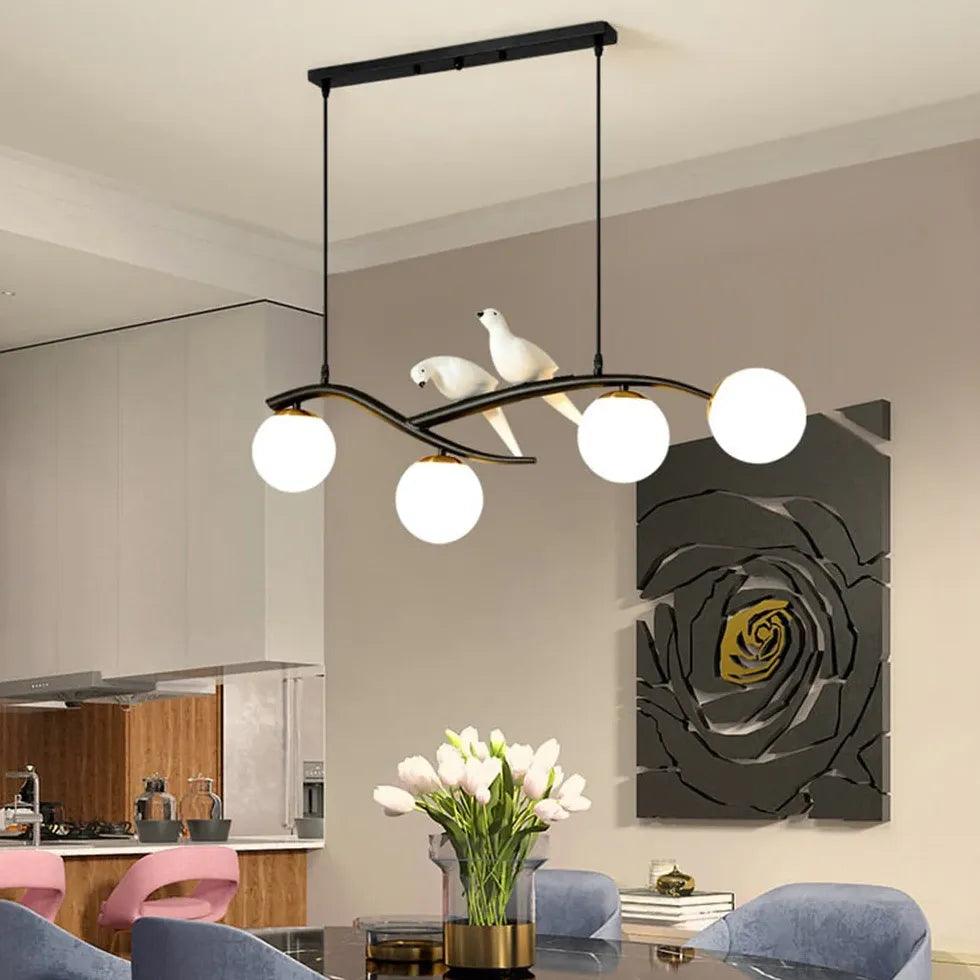 Stylish White Bird Pendant Light for Kitchen - Modern Farmhouse Ceiling Decor - Perfect for Dining Room, Bedroom, or Living Room Lighting