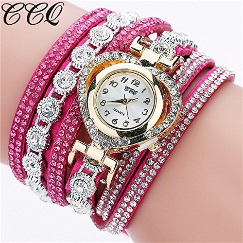 Vintage Crystal Quartz Watch for Women - Rhinestone Leather Bracelet Watch with Analog Dial | Elegant Gift for Her, Perfect for Parties, Weddings & Daily Wear
