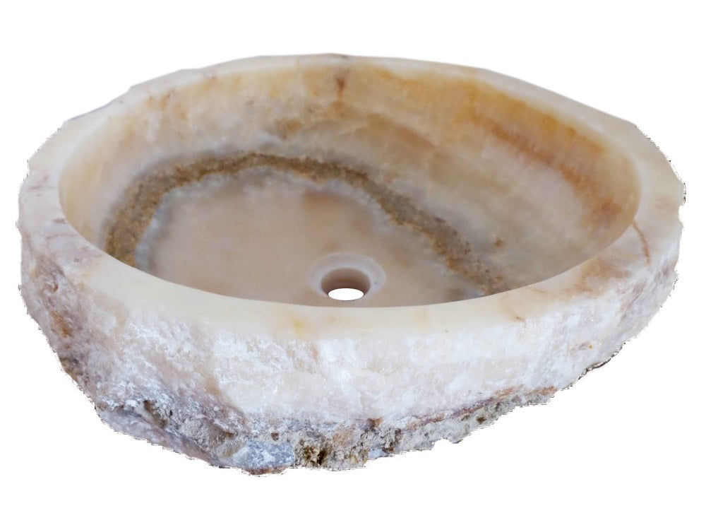 Stylish Jurassic Onyx Vessel Sink - Natural Stone Bathroom Vanity Sink for Modern & Luxury Home Decor | Perfect for Master Bath, Powder Room & Spa Retreat