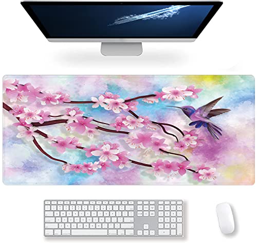 peach and hummingbirds