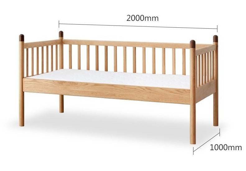 Premium Oak Solid Wood Toddler Bed - Convertible, Multi-Functional Kids Bed with Safety Rails | Perfect for Nursery, Daycare & Small Bedrooms