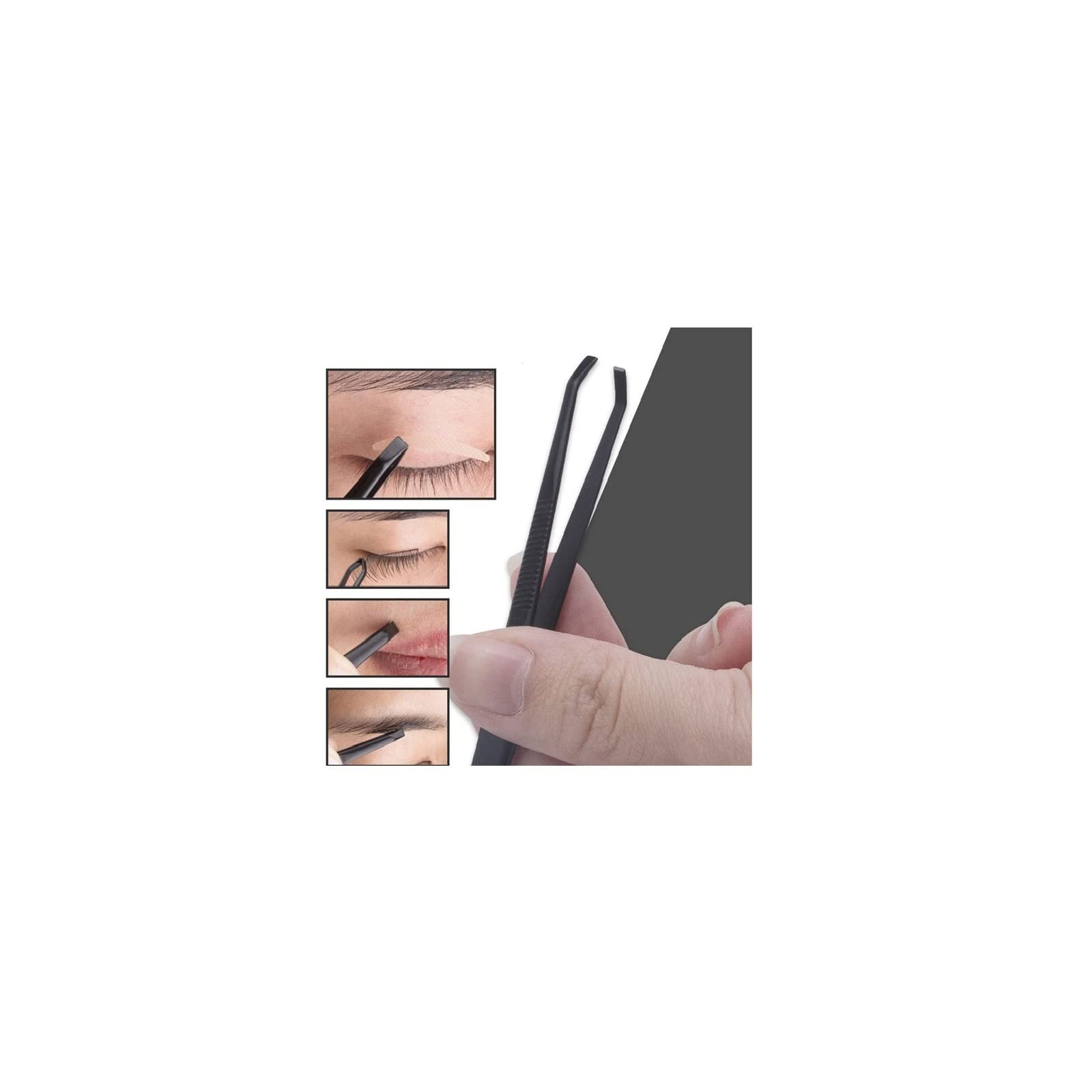 Premium Stainless Steel Hair Removal Tweezers - Slant Tip Eyebrow & Mustache Tweezer for Precise Plucking - Professional Beauty Makeup Tool for Eyebrow Shaping & Facial Hair Removal - Perfect for Home Salon Use & Travel Grooming Kit