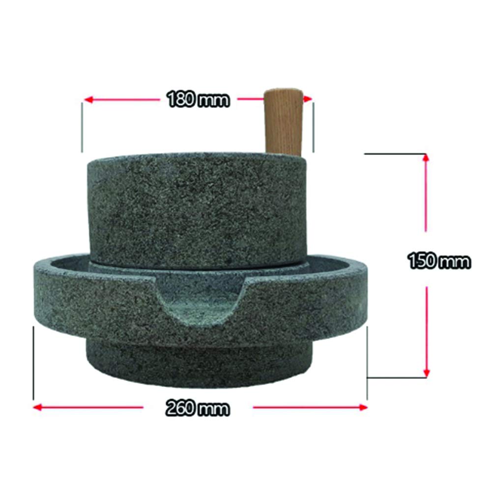 Premium Korean Mini Matdol Millstone - Handmade Stone Grinder for Beans, Garlic, Coffee, Green Gram & Red Bean - Perfect for Home Kitchen & Traditional Decor