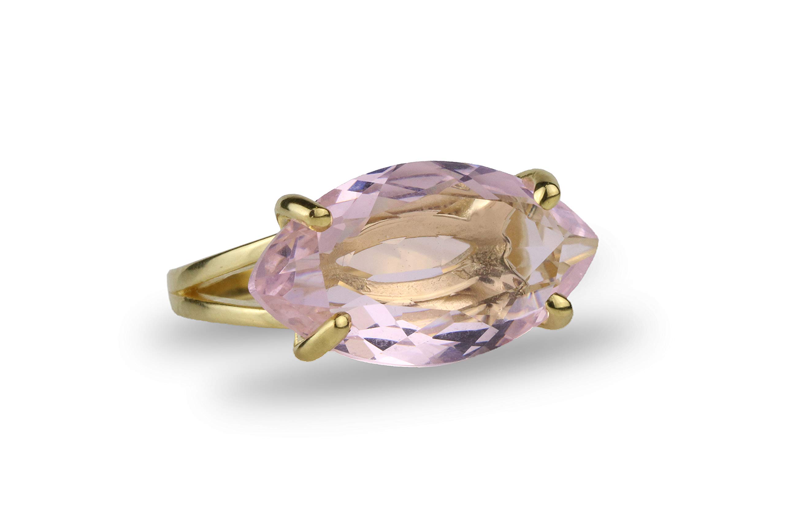 925 Silver Marquise Rose Quartz Ring for Women - Natural Crystal Jewelry, Elegant Stone Ring - Perfect for Everyday Wear, Gifts & Special Occasions - All Sizes Available