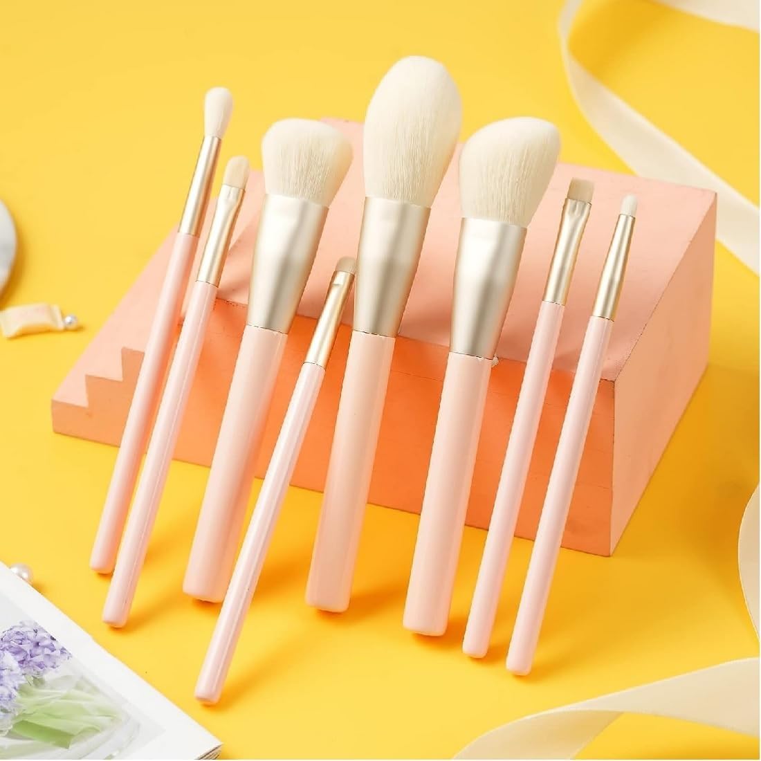 Beautiflame 8-Piece Professional Makeup Brush Set for Foundation, Blush, Eyeshadow, Eyeliner, Lips & Brows | Soft Synthetic Bristles | Travel-Friendly Cosmetic Brush Kit for Flawless Makeup Application at Home or On-the-Go