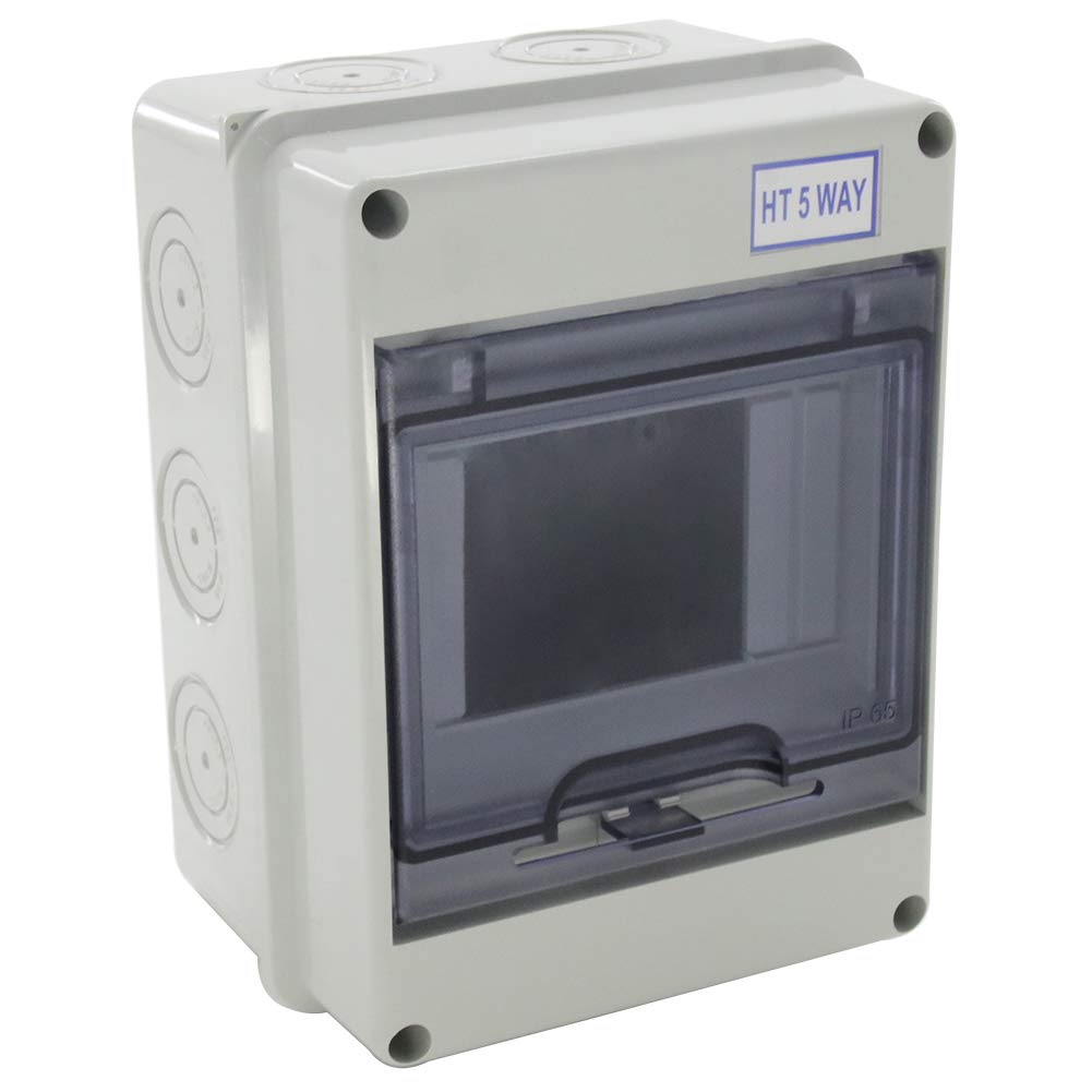 Waterproof IP65 ABS Plastic Electrical Junction Box - 5-Way Circuit Breaker Enclosure (5.91