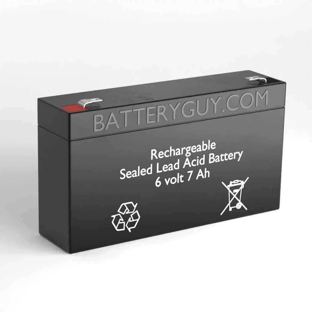 CF-6V6 Replacement 6V 7Ah SLA Rechargeable Battery - 2 Pack for Emergency Lights, Security Systems & Power Backup