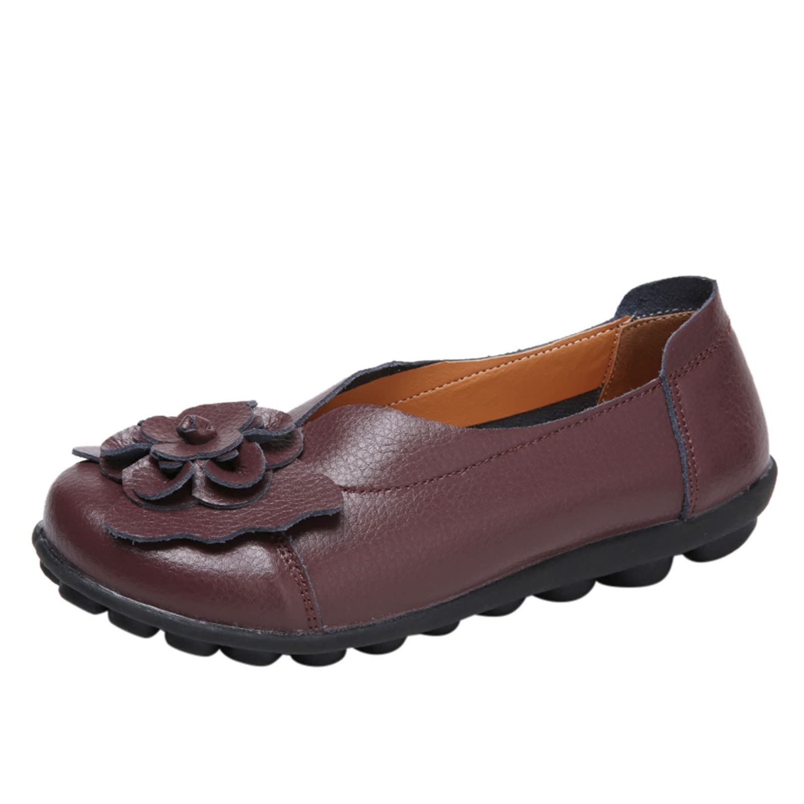 Women's Casual Boat Shoes - Breathable Lace-Up Flats for Everyday Wear | Comfortable Walking Shoes for Women | Coffee Color Size 7.5 | Perfect for Work, Travel & Daily Activities
