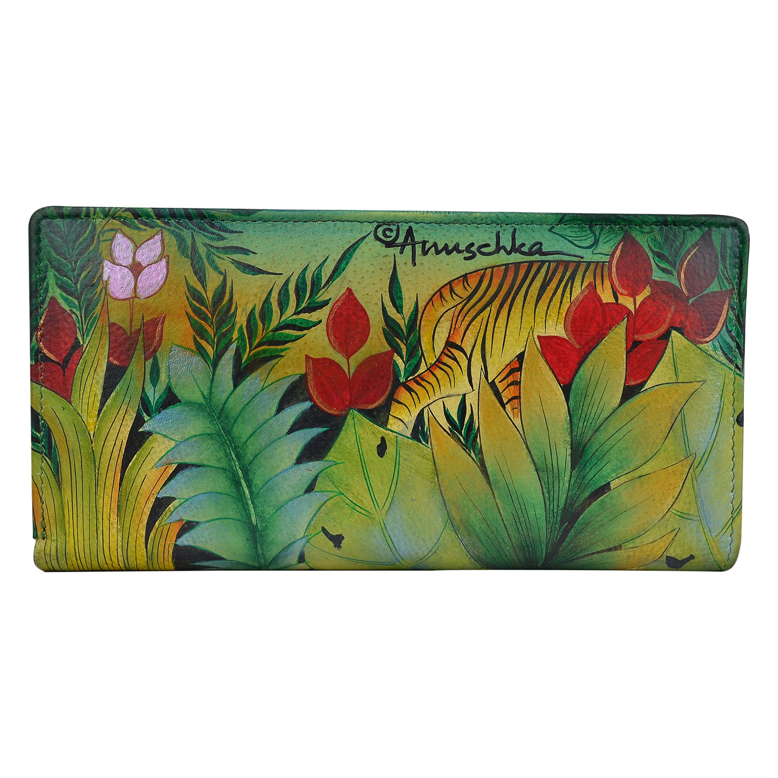 Anuschka Hand Painted Leather Women's Clutch Wallet | Elegant Crossbody Purse for Evening Parties, Weddings & Special Occasions
