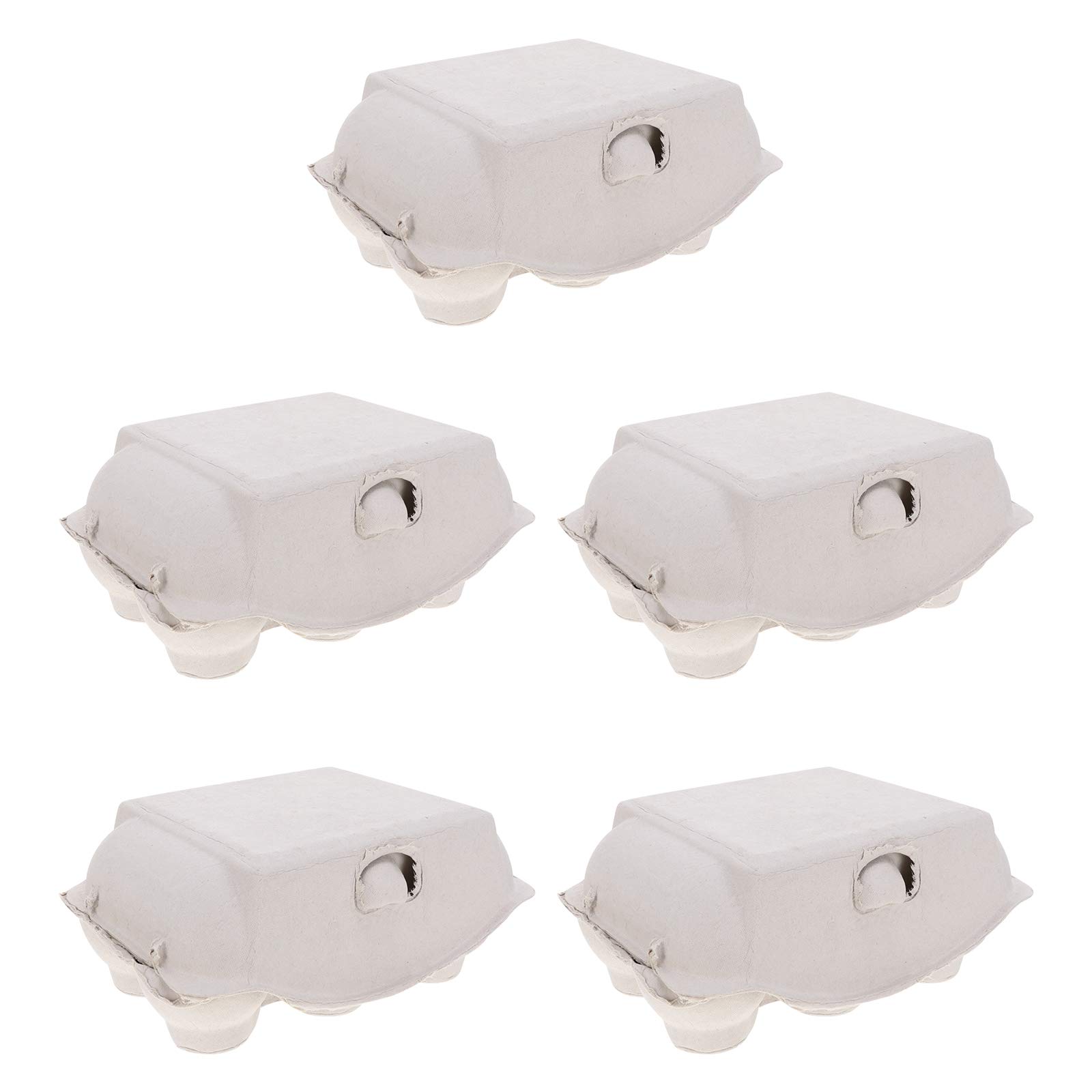 Baluue 5Pcs 6-Count Biodegradable Egg Cartons - Eco-Friendly Egg Storage Containers & Holders for Chicken, Duck, Quail Eggs - Perfect for Farmers Markets, Home Kitchen & Pet Bird Nesting