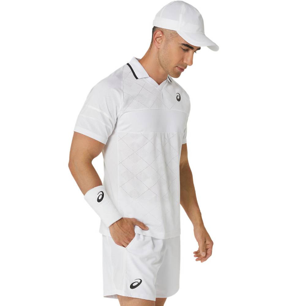 ASICS Men's Match Actibreeze Performance Polo Shirt - Breathable, Moisture-Wicking Tennis & Golf Shirt (Brilliant White) - Ideal for Sports & Casual Wear